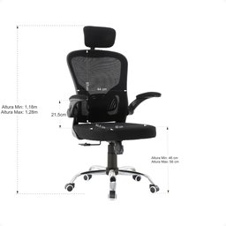 Cadeira para Escritório Ergonômica Modelo Presidente Oc 300 Cor Preto - 6