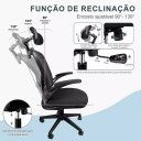Ver imagem 6 de Cadeira para Escritório Ergonômica Modelo Presidente Oc 300 Cor Preto com Nr-17