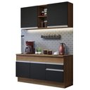 Ver imagem 3 de Armário de Cozinha Compacta 150cm Rustic/Preto Glamy Madesa 01