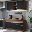 Ver imagem 1 de Armário de Cozinha Compacta 150cm Rustic/Preto Glamy Madesa 01