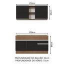Ver imagem 4 de Armário de Cozinha Compacta 150cm Rustic/Preto Glamy Madesa 01