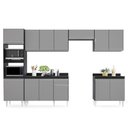 Ver imagem 2 de Cozinha Modulada 6 Módulos Composição 8 Preto/Cinza - Lumil Móveis