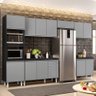 Cozinha Modulada 6 Módulos Composição 8 Preto/Cinza - Lumil Móveis - 2