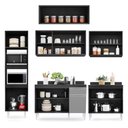 Ver imagem 6 de Cozinha Modulada 6 Módulos Composição 8 Preto/Cinza - Lumil Móveis