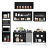 Cozinha Modulada 6 Módulos Composição 8 Preto/Cinza - Lumil Móveis - 6