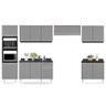 Cozinha Modulada 6 Módulos Composição 8 Preto/Cinza - Lumil Móveis - 7