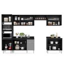 Ver imagem 3 de Cozinha Modulada 6 Módulos Composição 8 Preto/Cinza - Lumil Móveis