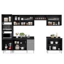 Ver imagem 3 de Cozinha Modulada 6 Módulos Composição 8 Preto/Cinza - Lumil Móveis