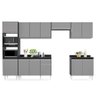Cozinha Modulada 6 Módulos Composição 8 Preto/Cinza - Lumil Móveis - 1