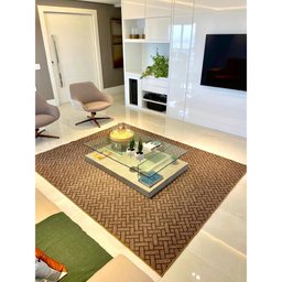Tapete Carpete Sala Quarto 2,00x3,00 Paquet Tacos Marrom - 6