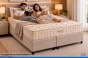 Ver imagem 3 de Cama Box Queen: Colchão Molas Ensacadas Anjos Masterpocket Hotelaria Double Face + Base Crc Suede