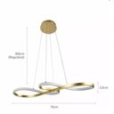 Ver imagem 2 de Lustre Led 45w Moderno Unlimited Dourado C/ Controle 75cm