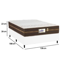 Cama Box Casal Colchão Molas Flora Gazin + Box Sintético 52x138x188 Branco - 6