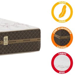 Cama Box Casal Colchão Molas Flora Gazin + Box Sintético 52x138x188 Branco - 4