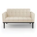 Ver imagem 3 de Sofá Namoradeira 2 Lugares Base de Madeira Preto Elisa Corino D03 - D’Rossi