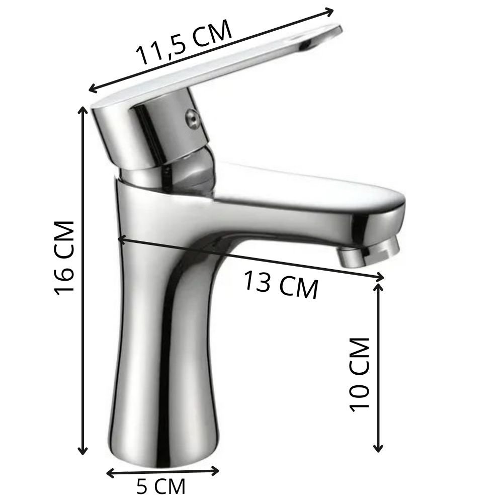 Torneira Banheiro Misturador Monocomando Metal Inox - 3