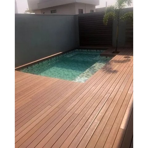 Deck Madeira Plástica Wpc Cx. 05 Peças X 2,50 Metros- 1,25m2:Marrom