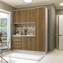 Ver imagem 1 de Armário de Cozinha Compacta 100% Mdf 190cm Branco/nogueira Celeste Kappesberg