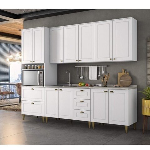 Cozinha Completa Modulada 5 Peças Americana Branco