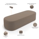 Ver imagem 6 de Cabeceira Cama Box Casal 140cm Lanna com Puff Recamier Doha W01 Bouclê Bege - Lyam Decor