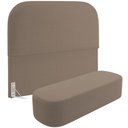 Ver imagem 1 de Cabeceira Cama Box Casal 140cm Lanna com Puff Recamier Doha W01 Bouclê Bege - Lyam Decor