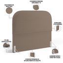 Ver imagem 5 de Cabeceira Cama Box Casal 140cm Lanna com Puff Recamier Doha W01 Bouclê Bege - Lyam Decor