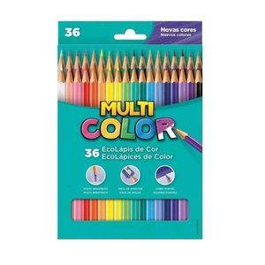 Lápis de Cor Multicolor Hexagonal 36 Cores