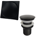 Ver imagem 1 de Kit Tampa Ralo Click 10x10 preto E Valvula Click 1 1/4 preta Pia Inox Para Banheiro Conjunto 2 Peças