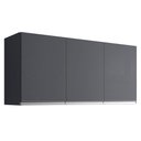 Ver imagem 1 de Armário de Cozinha Aéreo Andréia 120cm 3 Portas Cinza Escuro - Desk Design AJL Móveis Aéreo 3 Portas