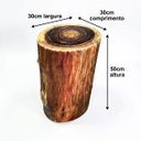 Ver imagem 7 de Mesa Lateral Quarto Sala Banqueta Tronco Madeira Maciça Rústica Nobre
