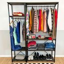 Ver imagem 1 de Kit Arara de Roupas Middle Slim e High Ample Style Industrial Tabaco e Preto
