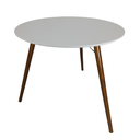 Ver imagem 2 de Mesa Jantar Redonda 90cm Branco MDF 3 Pés Palito 75cm Suporte V