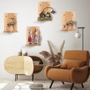 Ver imagem 5 de Prateleira de parede pequena moderna, mini prateleiras flutuantes de madeira,  pacote  4 unidades