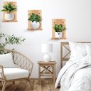 Ver imagem 4 de Prateleira de parede pequena moderna, mini prateleiras flutuantes de madeira,  pacote  4 unidades