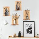 Ver imagem 2 de Prateleira de parede pequena moderna, mini prateleiras flutuantes de madeira,  pacote  4 unidades