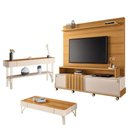 Ver imagem 1 de Estante Home Theater Bold e Aparador Vivant e Mesa de Centro Cadenza Cinamomo Off White - Hb Móveis