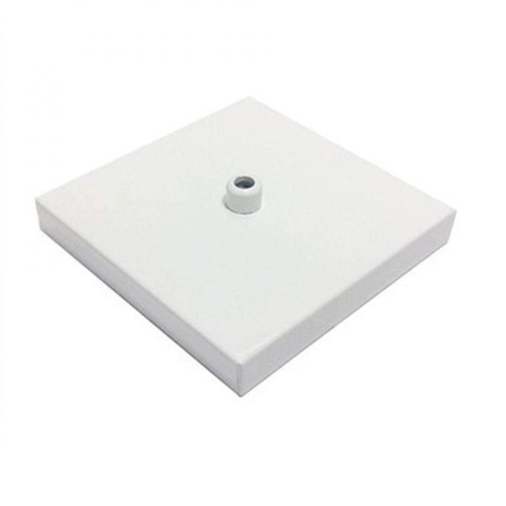 Canopla Lustre Pendente Quadrado 12x12x2cm Branco - 1