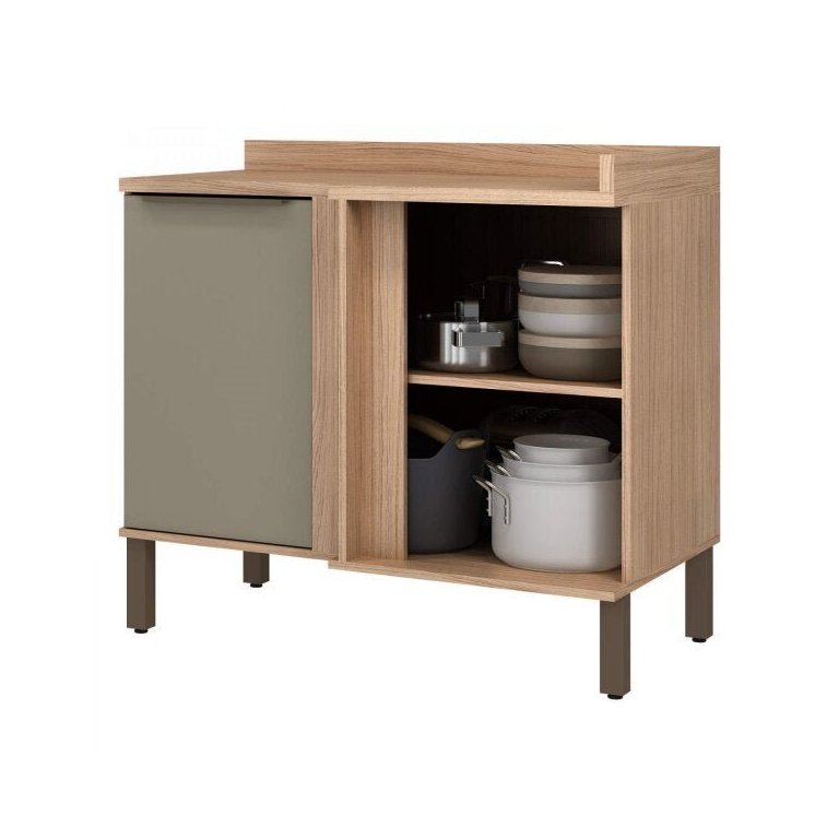 Balcão de Canto Reto Modulado 1 Porta Verace Espresso Móveis Balcão de Canto Reto Modulado 1 Porta Verace Espresso Móveis