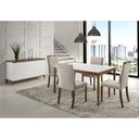 Ver imagem 4 de Mesa de Jantar Luna sem Vidro Mmj-as As-castanho Claro/off White Laca 1,35m