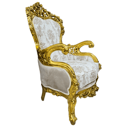 Jogo de Sofá Clássico Bege com Dourado + Par de Poltrona Prime Home Decor - 4
