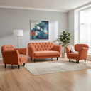 Ver imagem 2 de Kit Namoradeira + 2 Poltronas Decorativa Dália Veludo Terracota