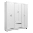 Ver imagem 6 de Guarda Roupa Flash 2 e Armário Multiuso Viena Branco Brilho - Demóbile