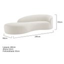 Ver imagem 3 de Divã Recamier Orgânico França 200cm Lado Esquerdo Bouclé