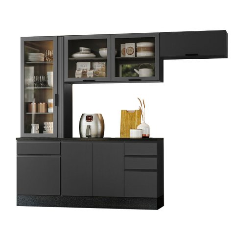 Conjunto Cozinha Etna Modulado 8 Portas e 3 Gavetas e Rodapé