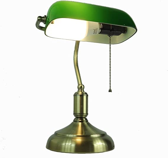 Luminária Inglesa Banqueiro Bronze Envelhecido/Verde - 3