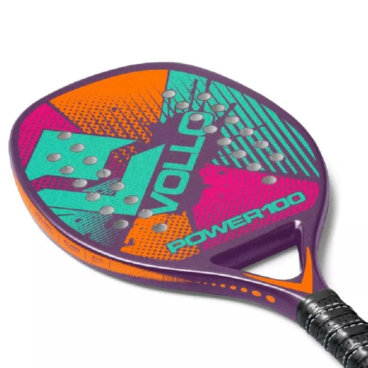 Raquete de Beach Tennis Vollo Fibra Vidro Superfície Áspera:roxa - 4