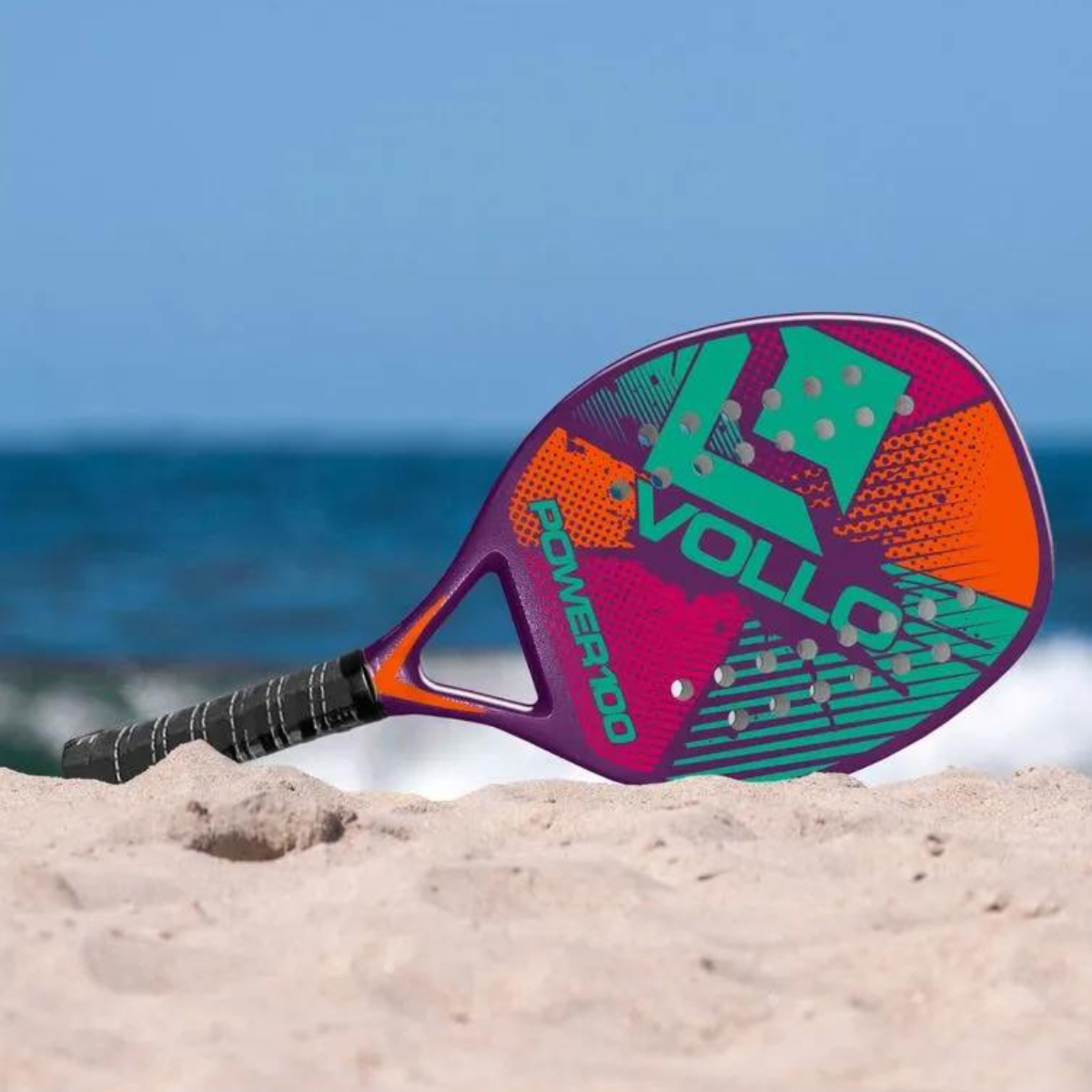 Raquete de Beach Tennis Vollo Fibra Vidro Superfície Áspera:roxa - 2