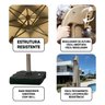 Ombrelone Guarda Sol Premium Aluminio Bege 3,0 X 3,0 C/ Base em 100l - 13