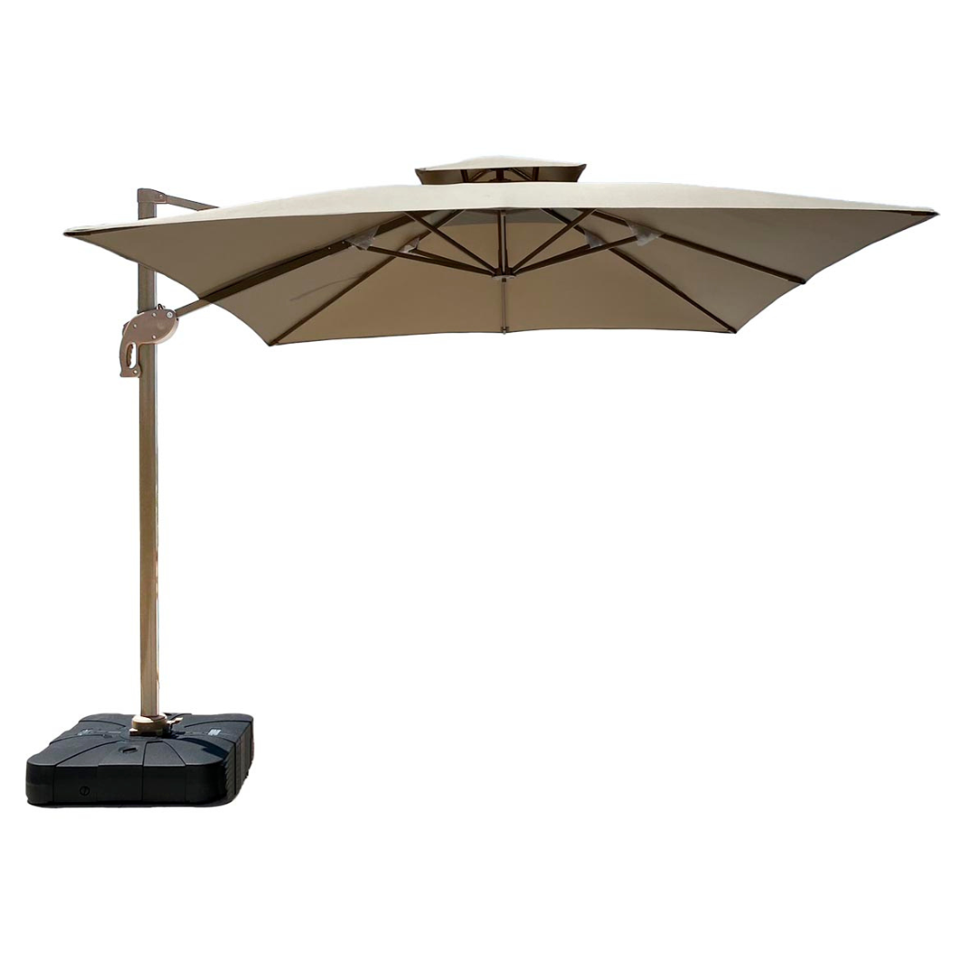 Ombrelone Guarda Sol Premium Aluminio Bege 3,0 X 3,0 C/ Base em 100l - 12