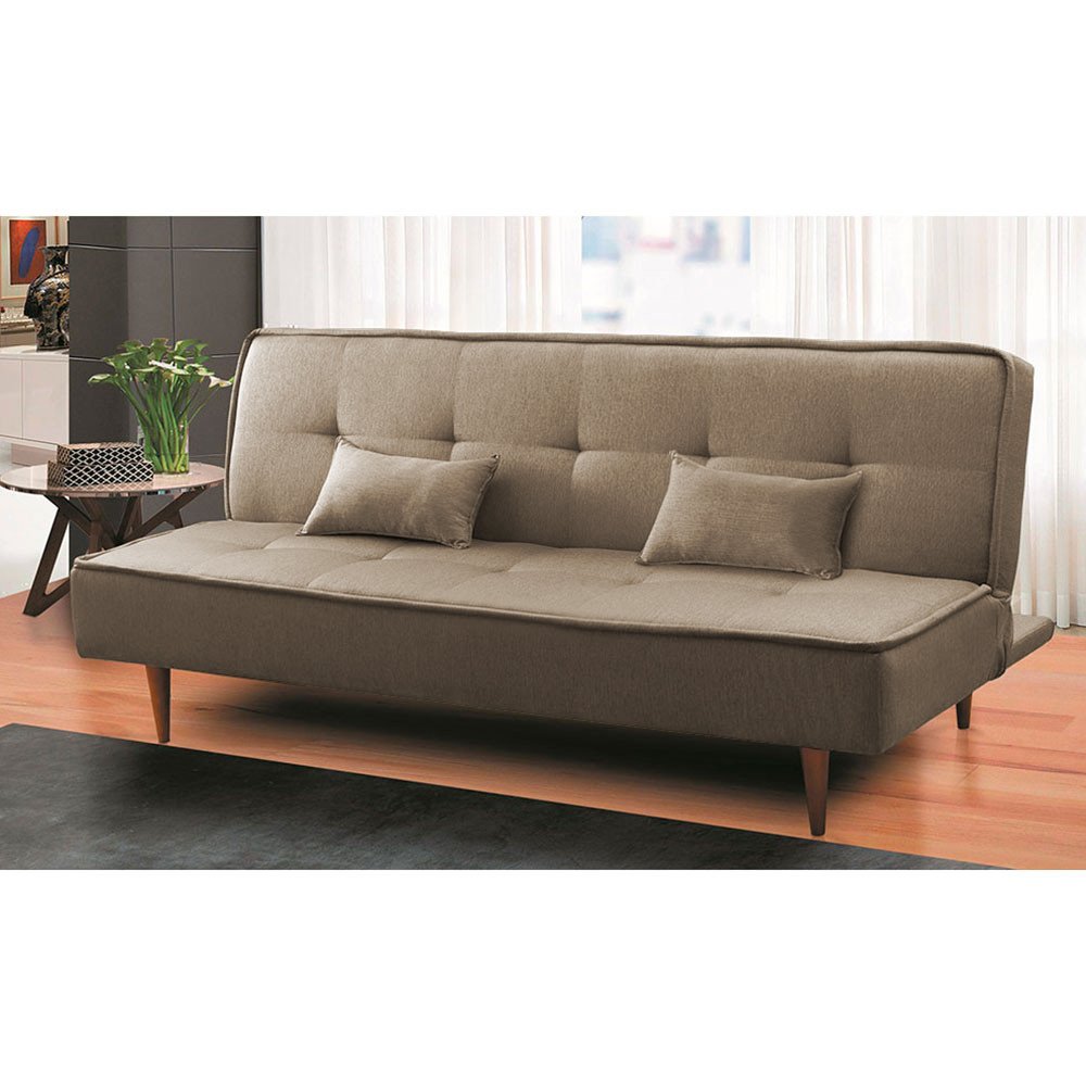 Sofá Cama Silver Linho Capuccino 1,92 - Star Confort - 1